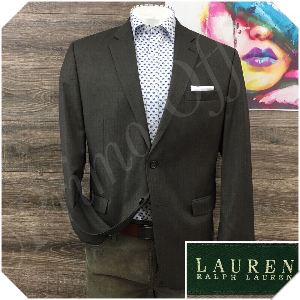 RALPH LAUREN Mens Blazer Sport Coat Casual Two Button Jacket Size‎ 46R Wool Suit